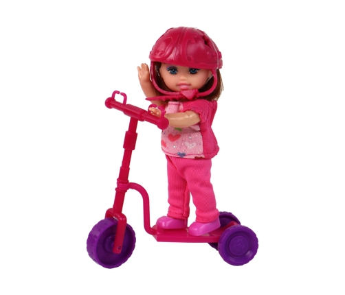 Lucy Doll Set Purple Scooter Skateboard Helmets