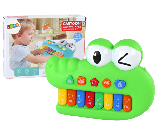 Educational Musical Piano Organ, Green Crocodile, Sounds of Light