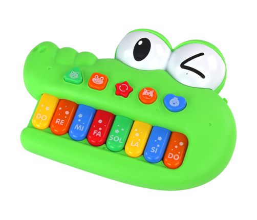 Educational Musical Piano Organ, Green Crocodile, Sounds of Light