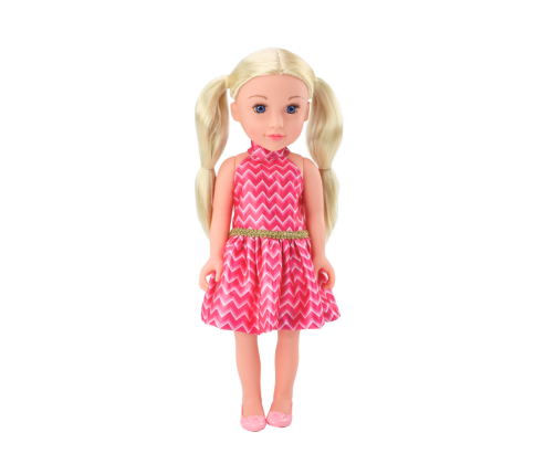 Doll Pink Dress Ponytails Blonde Hair Large Doll 46cm