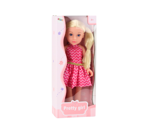 Doll Pink Dress Ponytails Blonde Hair Large Doll 46cm