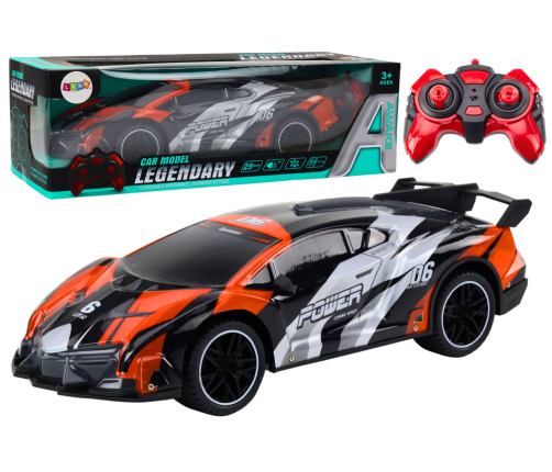 Remote Controlled Sports Car RC 1:10 Orange Speed ​​up to 25 km/h