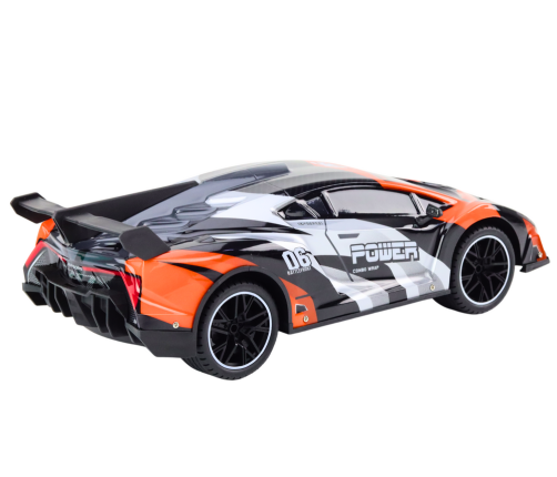 Remote Controlled Sports Car RC 1:10 Orange Speed ​​up to 25 km/h