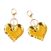 Heart Keychain Sequins Double Sided Silver Gold