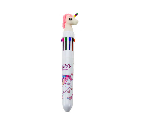 Multicolor Unicorn Automatic Pen 10 White