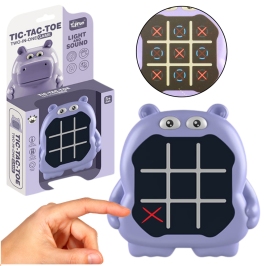 Electronic Game 3in1 Tic Tac Toe Memory Hippopotamus Purple