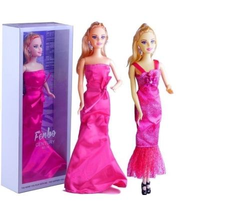 A doll in an evening gown - 3 variants Blue Pink