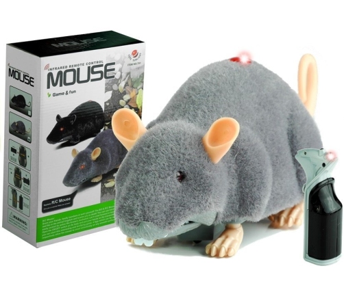 Big RC Mouse Toy on Wheels Grey- Make a Prank