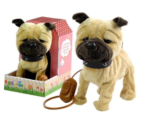 Interactive Dog On a Leash with Dog House Beige