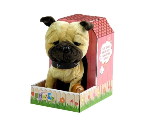 Interactive Dog On a Leash with Dog House Beige