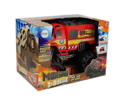 Monster Auto Firetruck Guard Big Wheels 1: 8 40cm x 30cm x 35cm