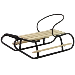 Metal Sled with Backrest Strap Black