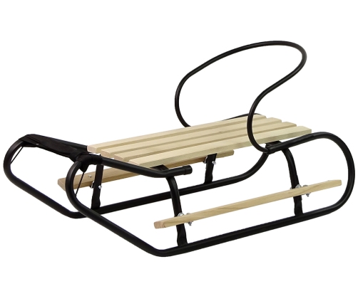 Metal Sled with Backrest Strap Black