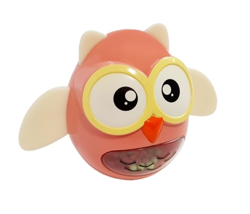 Rattle Teether for Children Pink Owl