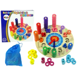 Educational Wooden Baby Clock Colours Shapes Learning to Count