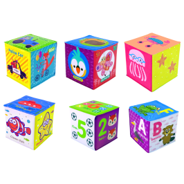 Set of 6 Educational Foam Cubes Coloured Cubes for Baby Large size