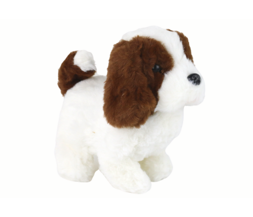 Walking Dog Interactive Toy Barking White and Brown Puppy