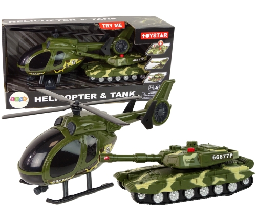 Set Military Tank Friction Drive Helicopter