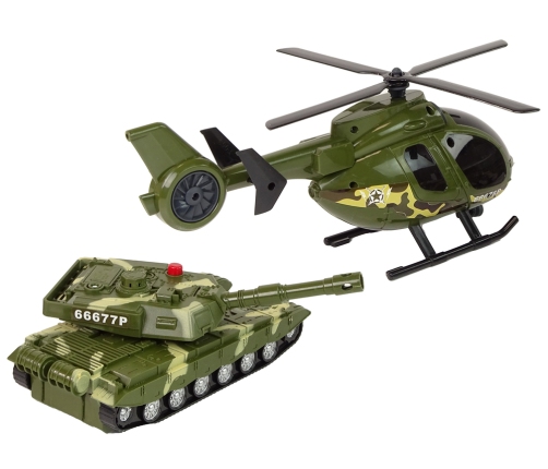 Set Military Tank Friction Drive Helicopter