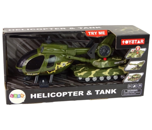 Set Military Tank Friction Drive Helicopter