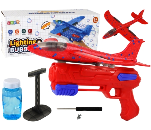 Airplane Soap Bubbles Launcher Gun Red