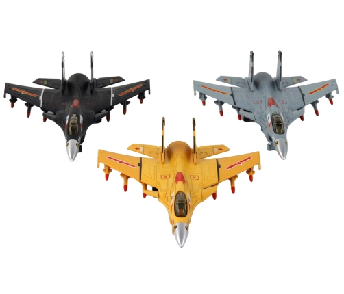 Airplane Model With Friction Drive, Gray, Black or Yellow