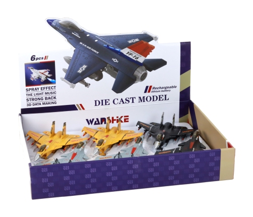 Airplane Model With Friction Drive, Gray, Black or Yellow