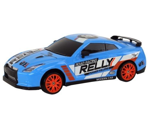 Remote Controlled Sports Car R/C 1:24 Blue Replaceable Wheels