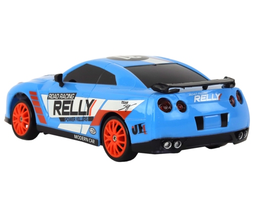 Remote Controlled Sports Car R/C 1:24 Blue Replaceable Wheels