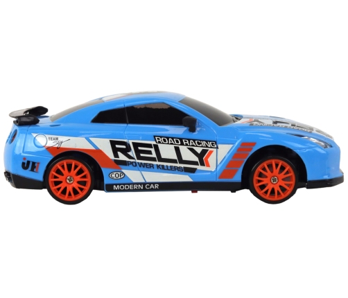 Remote Controlled Sports Car R/C 1:24 Blue Replaceable Wheels