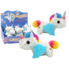 Unicorn Plush Pull-On Jumping Horse, White