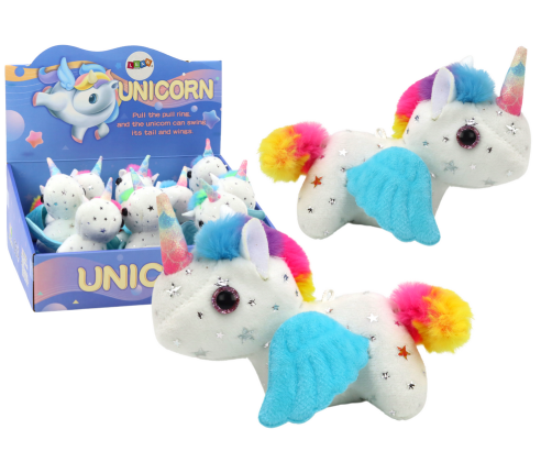 Unicorn Plush Pull-On Jumping Horse, White