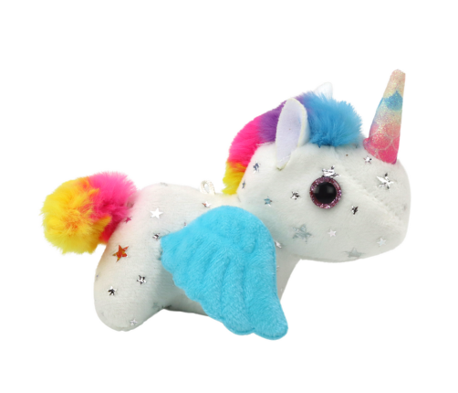 Unicorn Plush Pull-On Jumping Horse, White