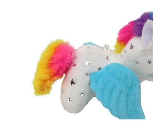 Unicorn Plush Pull-On Jumping Horse, White