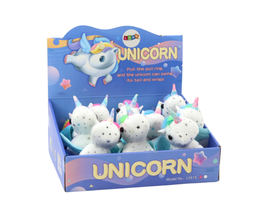 Unicorn Plush Pull-On Jumping Horse, White