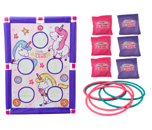 Arcade Game Hoop Bag Throw 2in1 Unicorn Board