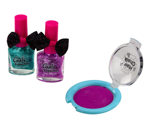 Beauty set for makeup, nail styling, shadows and polishes