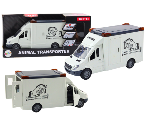 Horse Transporter Car Opening Doors Light Sound White