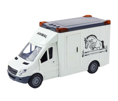 Horse Transporter Car Opening Doors Light Sound White