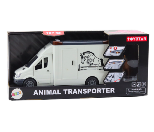 Horse Transporter Car Opening Doors Light Sound White