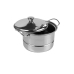 A set of dishes, pots and small cooks, stainless steel