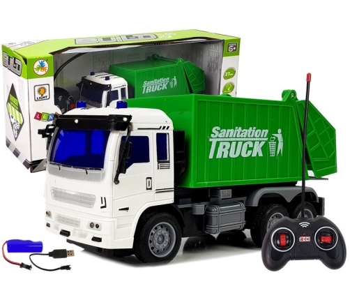 Rubbish Truck Remote Controlled 1:30 27 Mhz Lights