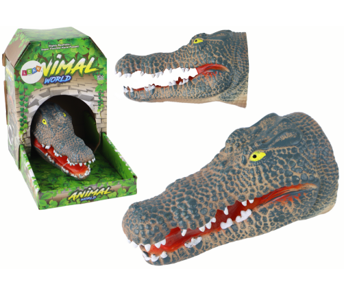 Crocodile Animal Hand Puppet Gray