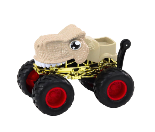 Dinosaur Off-Road Car with Large Rubber Wheels, Beige