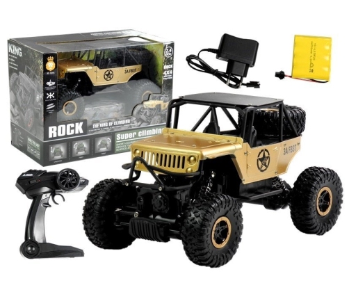 Radiovadāmā mašīna Monster Car Jeep Gold