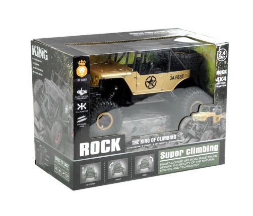 Radiovadāmā mašīna Monster Car Jeep Gold