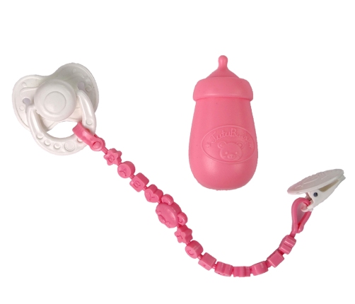 Baby Doll Sound Pacifier Bib Pink White Cloud Pyjamas