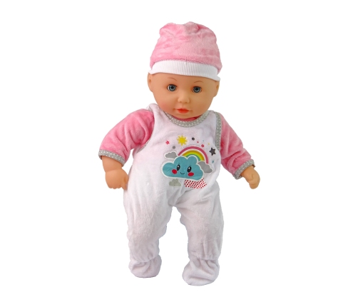 Baby Doll Sound Pacifier Bib Pink White Cloud Pyjamas