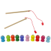 Wooden Fish Catching Game 2 Fishing Rods Kitten