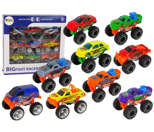 Terrain Cars Resorak Monster Truck Vehicle Set Various Colours 9 pcs.